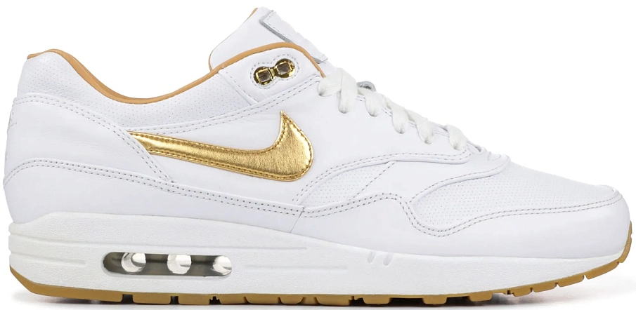 Фото № 1 с приближением к товару «‎Nike Air Max 1 FB Woven White Metallic Gold»
