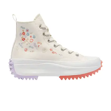 Converse Run Star Hike Platform High Embroidered Floral - Egret - 1