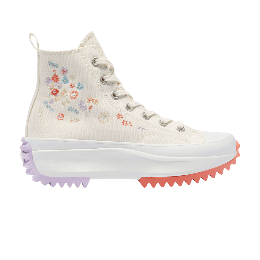 Фото № 1 с приближением к товару «‎Converse Run Star Hike Platform High Embroidered Floral - Egret»