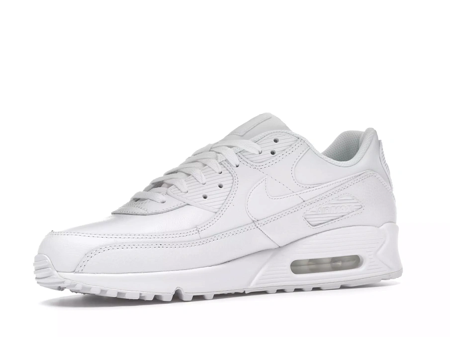 Фото № 3 с приближением к товару «‎Nike Air Max 90 Leather Triple White (2020)»
