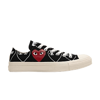 Фото № 1 с приближением к товару «‎Comme des Garçons Play x Converse Chuck 70 Low Heart Print - Black Red»