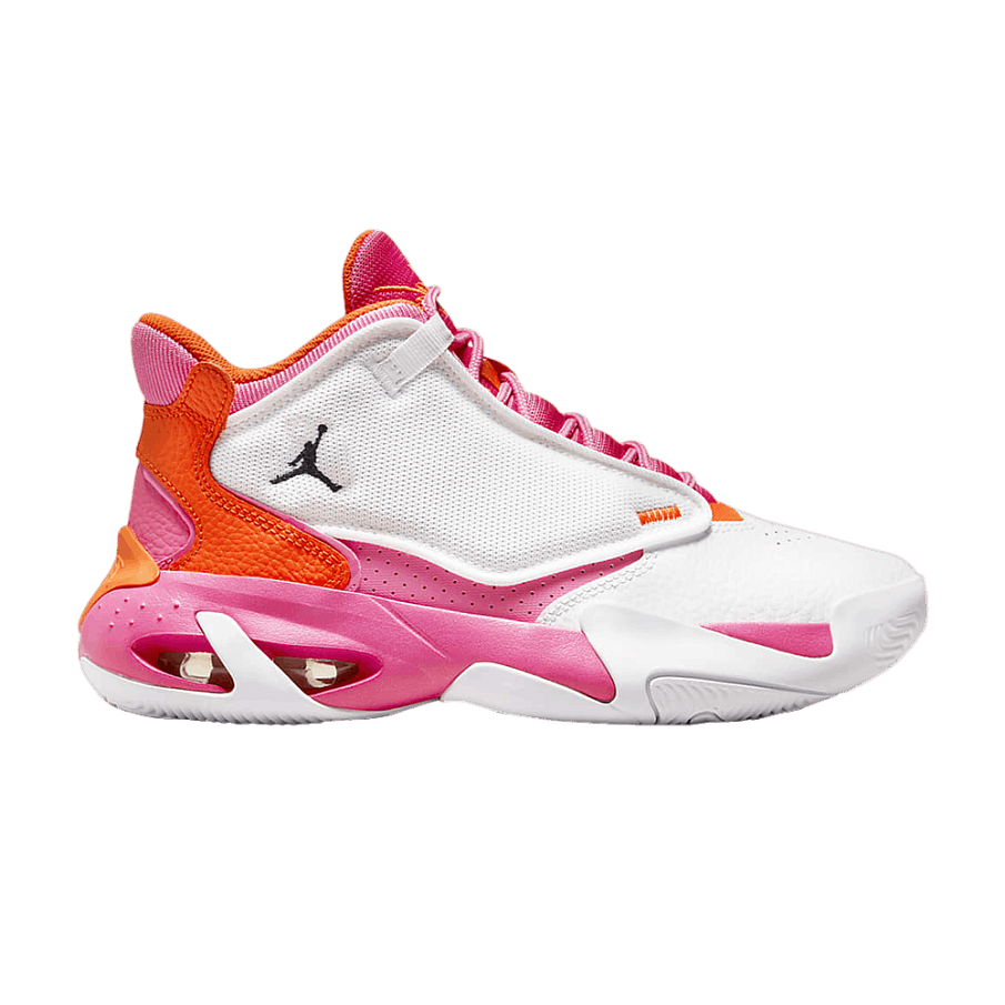 Фото № 1 с приближением к товару «‎Air Jordan Max Aura 4 GS White Safety Orange Pinksicle»