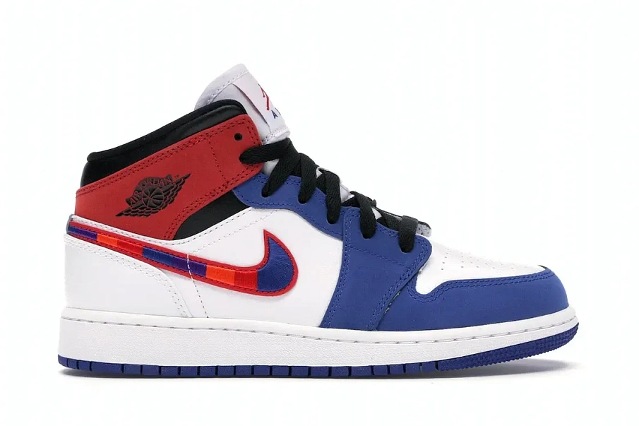 Фото № 1 с приближением к товару «‎Jordan 1 Mid Rush Blue University Red »