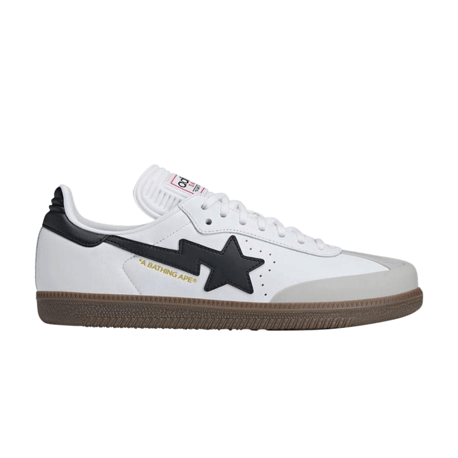 Фото № 1 с приближением к товару «‎BAPE x adidas Samba White Black Gum»