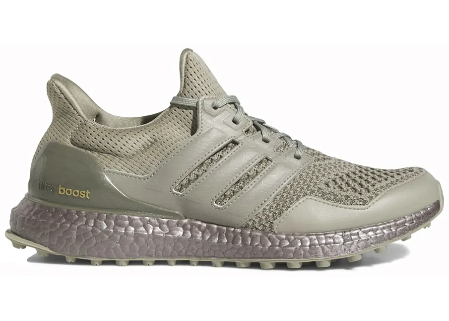 Фото № 1 с приближением к товару «‎adidas Ultra Boost Spikeless Golf Silver Pebble Olive Strata»