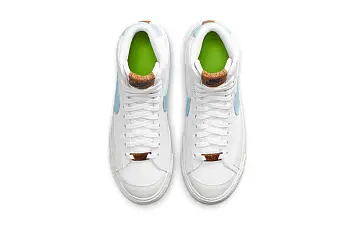  Nike Blazer mid Skate shoes WhiteBlue - 5