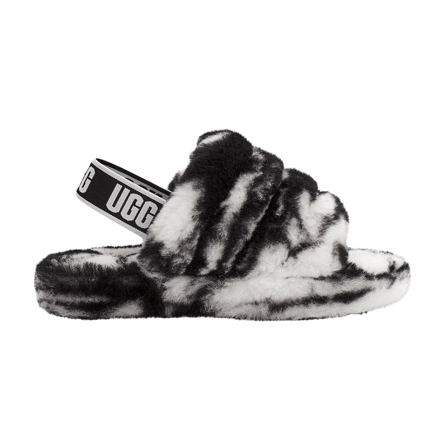 Фото № 1 с приближением к товару «‎UGG Fluff Yeah Slide Kids Marble - Black»
