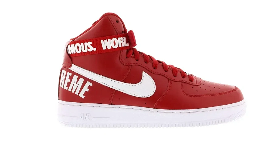 Фото № 1 с приближением к товару «‎Nike Air Force 1 High Supreme World Famous Red»