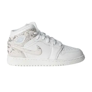 Air Jordan 1 Mid GS White Field Silver - 1