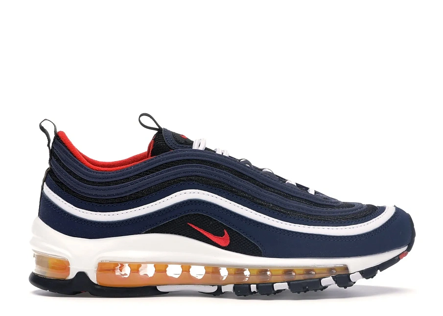 Фото № 1 с приближением к товару «‎Nike Air Max 97 Midnight Navy Habanero Red »