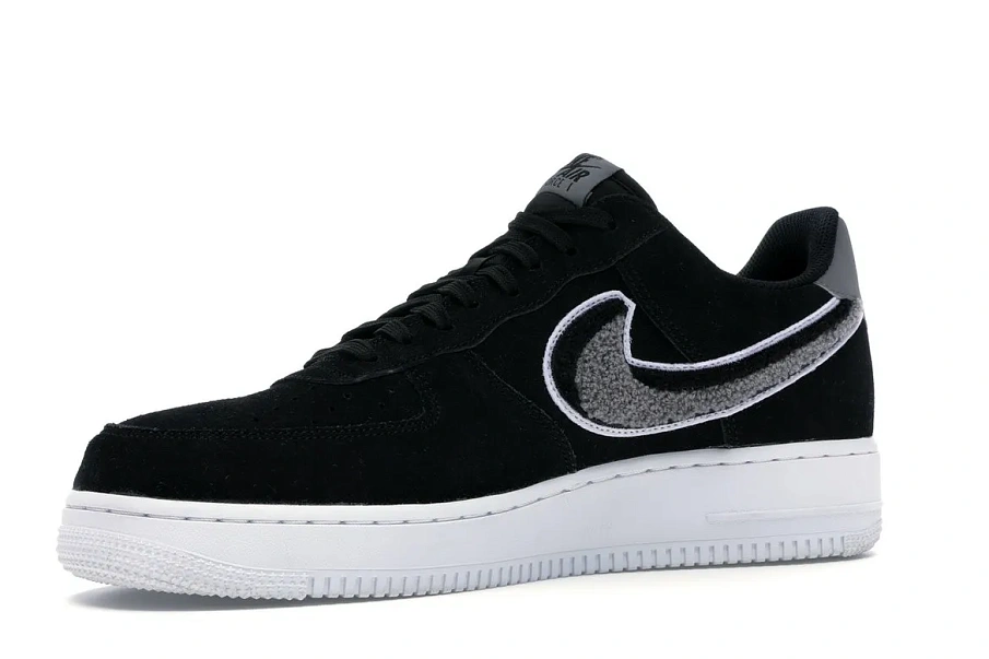 Фото № 3 с приближением к товару «‎Nike Air Force 1 Low 3D Chenille Swoosh Black Cool Grey»