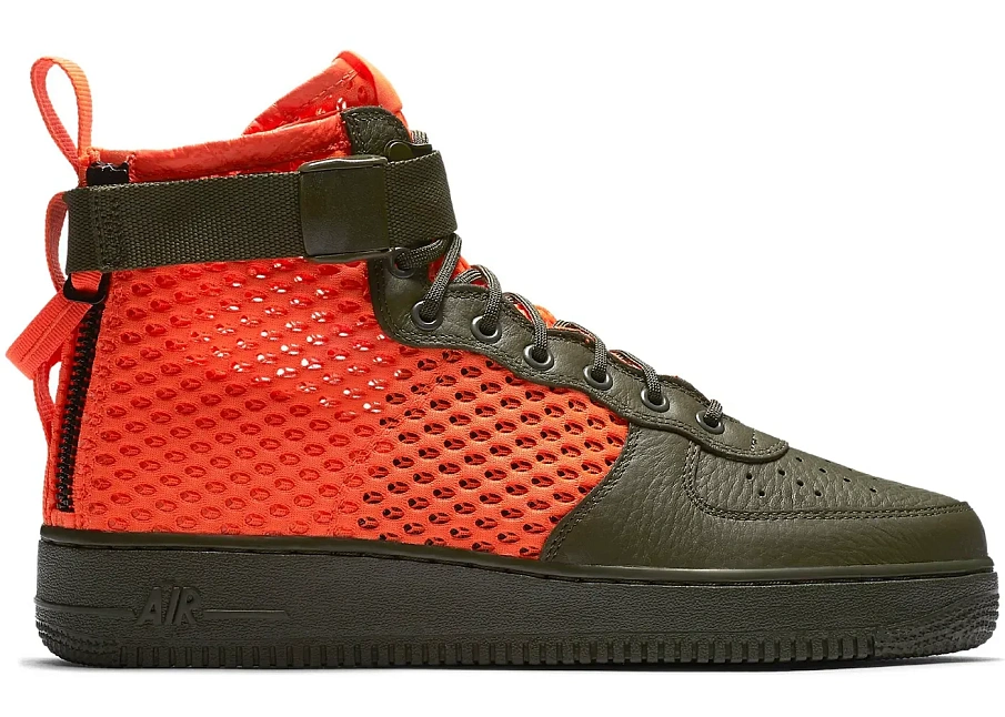 Фото № 1 с приближением к товару «‎Nike SF Air Force 1 Mid Cargo Khaki Total Crimson»