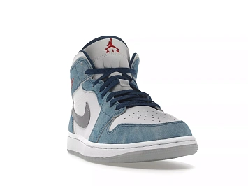 Jordan 1 Mid French Blue Fire Red - 4
