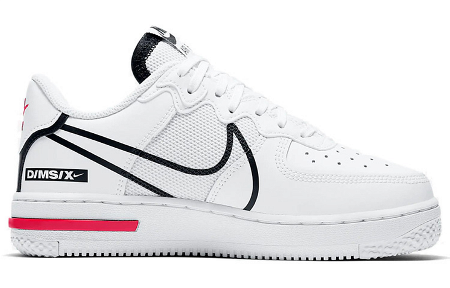 Фото № 2 с приближением к товару «‎Nike Air Force 1 React (Gs) Skate Shoes WhiteBlackRed»