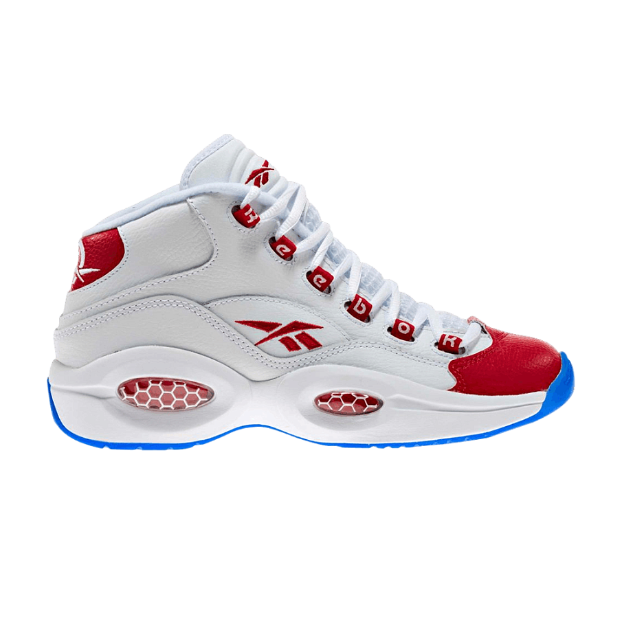 Фото № 1 с приближением к товару «‎Reebok Question Mid GS White Pearlized Red»