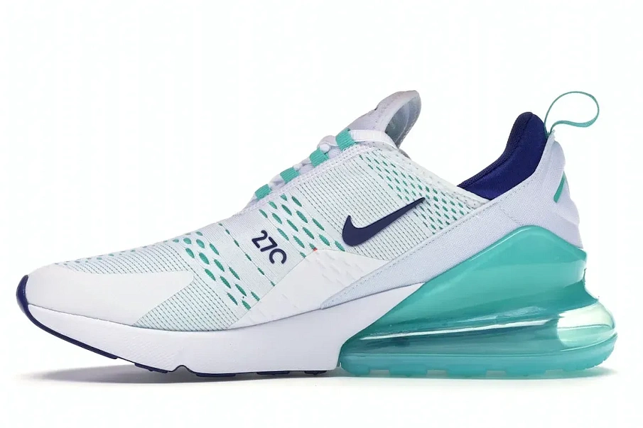 Фото № 3 с приближением к товару «‎Nike Air Max 270 White Hyper Jade Deep Royal Blue»