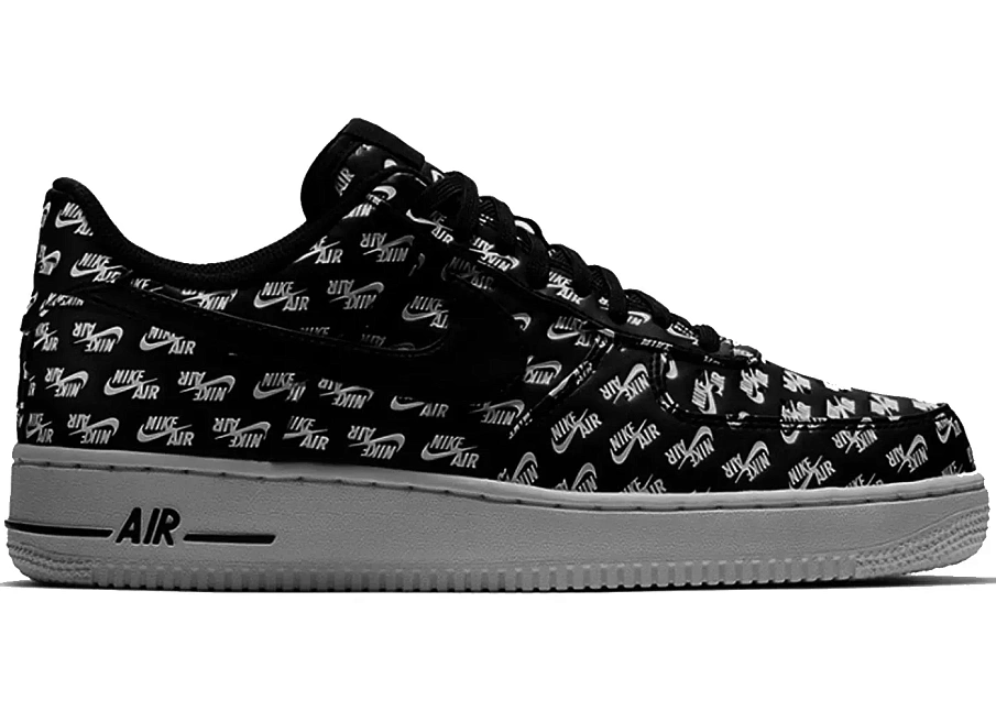 Фото № 1 с приближением к товару «‎Nike Air Force 1 Low All Over Logo Black»