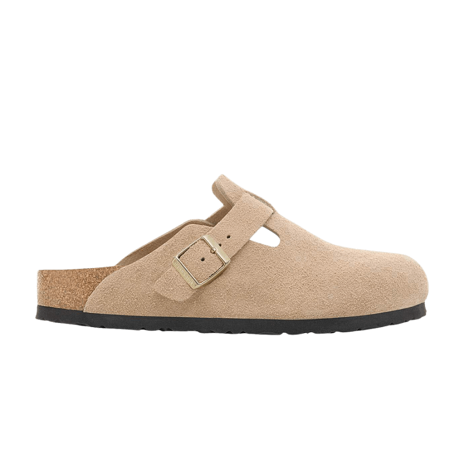 Фото № 1 с приближением к товару «‎Birkenstock Boston Soft Footbed Suede Narrow Sandcastle»