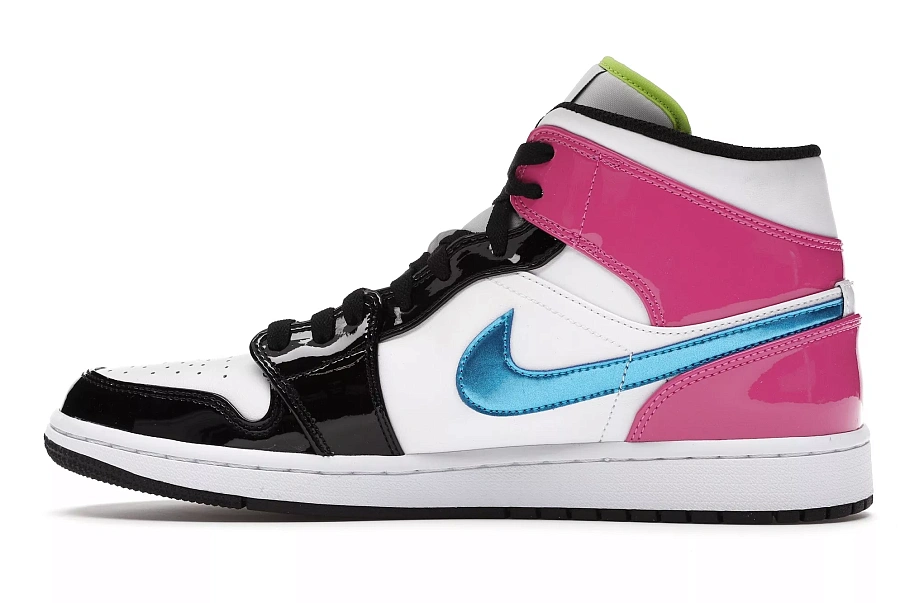 Фото № 6 с приближением к товару «‎Jordan 1 Mid White Black Cyber Pink»