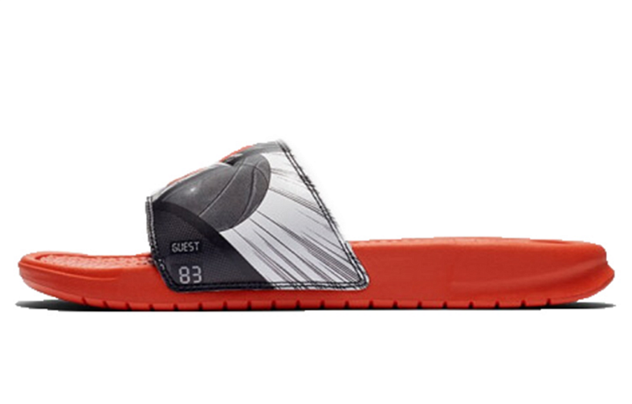 Фото № 1 с приближением к товару «‎Nike Benassi JDI Print 'Team Orange' BlackWhiteTeam Orange»