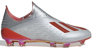adidas X 19+ Firm Ground Cleat Silver Metallic Hi Res Red