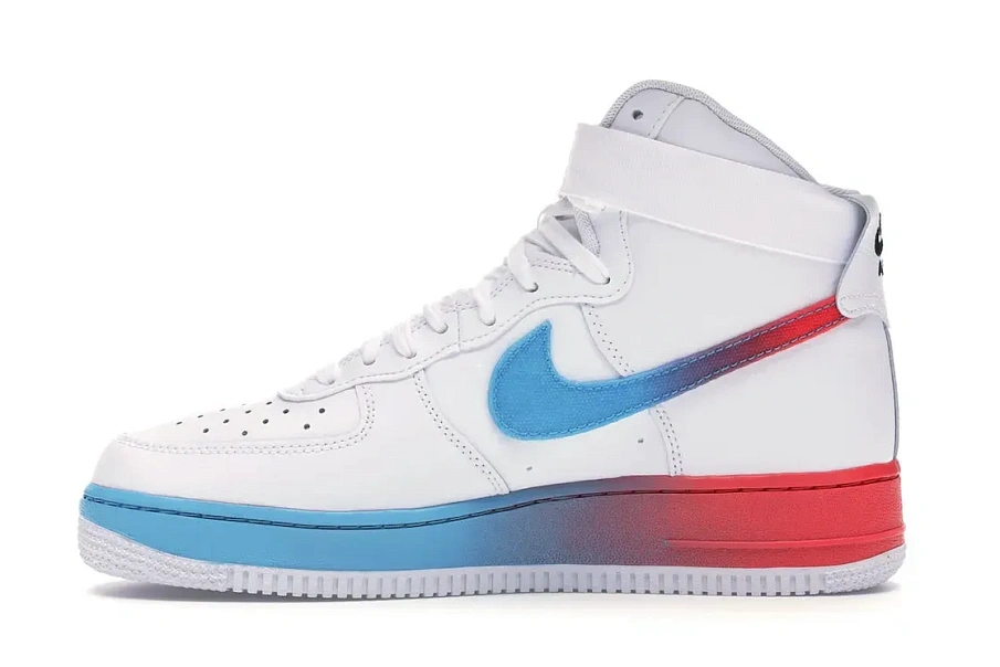 Фото № 3 с приближением к товару «‎Nike Air Force 1 High Gradient White Blue Fury Ember Glow»