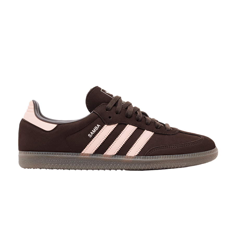 Фото № 1 с приближением к товару «‎adidas Women's Samba OG Aurora Coffee Sandy Pink White»