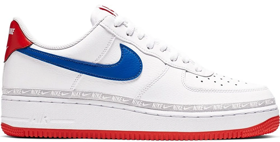 Фото № 1 с приближением к товару «‎Nike Air Force 1 Low Overbranding White Red Blue»