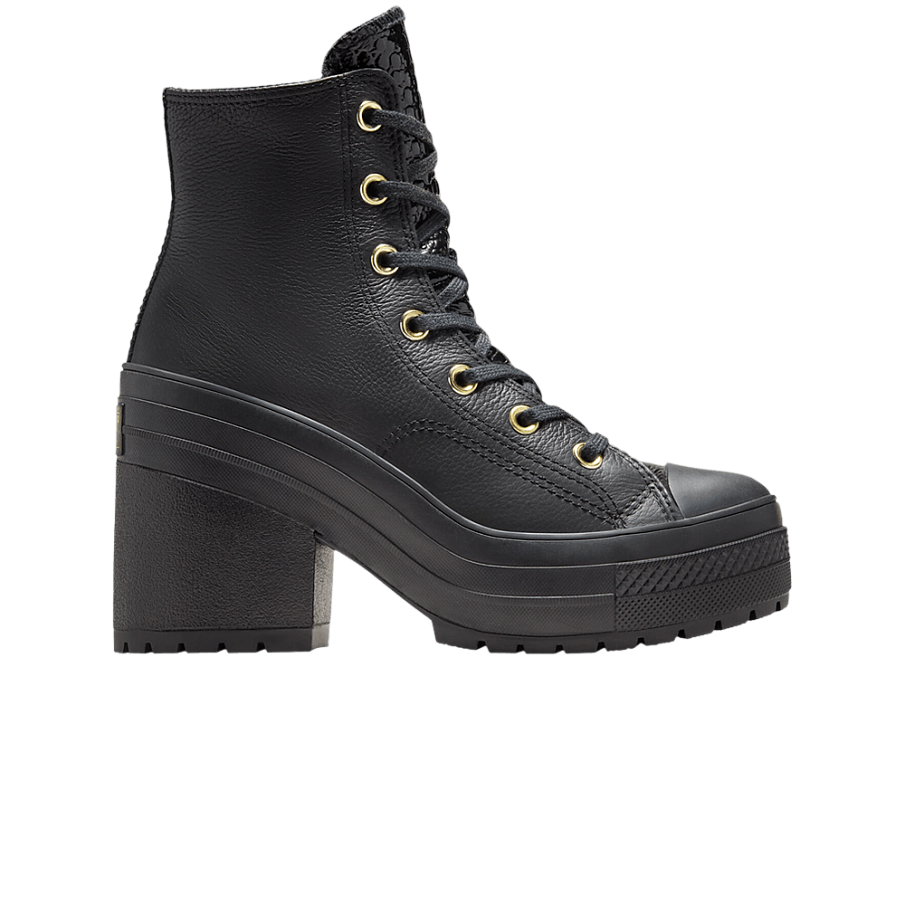 Фото № 1 с приближением к товару «‎Converse Women's Chuck 70 De Luxe Heel Platform High Black Light Gold»