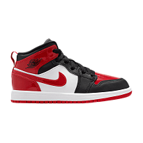 Фото № 1 с приближением к товару «‎Air Jordan 1 Mid SE PS Patent Bred Toe»