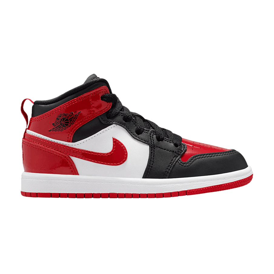 Фото № 1 с приближением к товару «‎Air Jordan 1 Mid SE PS Patent Bred Toe»