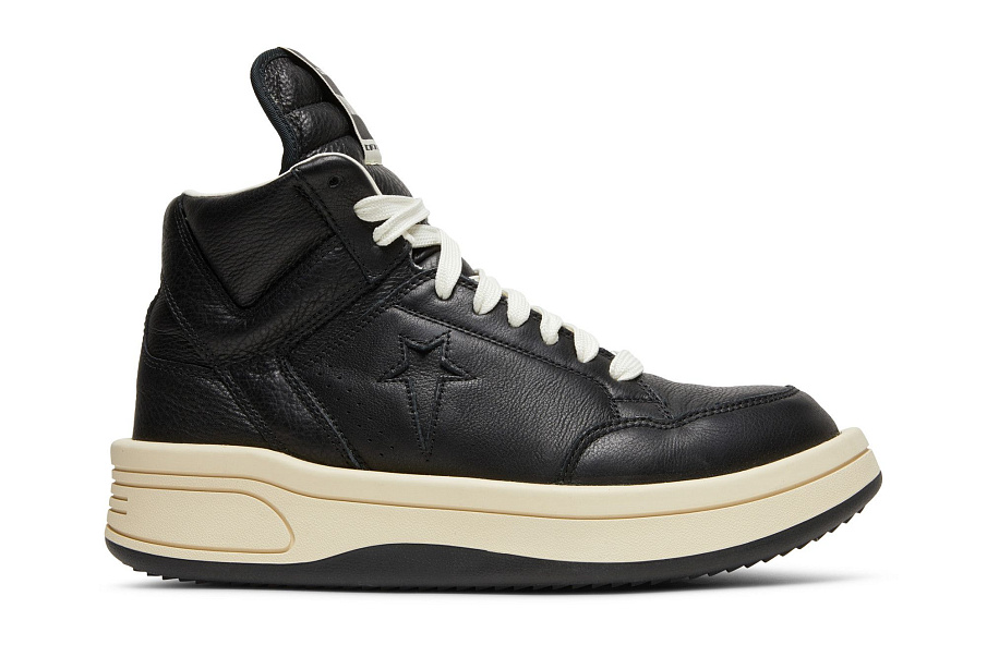 Фото № 2 с приближением к товару «‎Rick Owens x Converse DRKSHDW TURBOWPN Mid Black Cloud Cream»