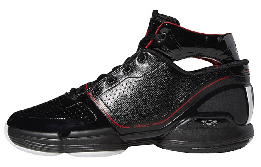 Фото № 1 с приближением к товару «‎ adidas adiZero Rose 1 Vintage basketball shoes BlackWhiteScarlet»