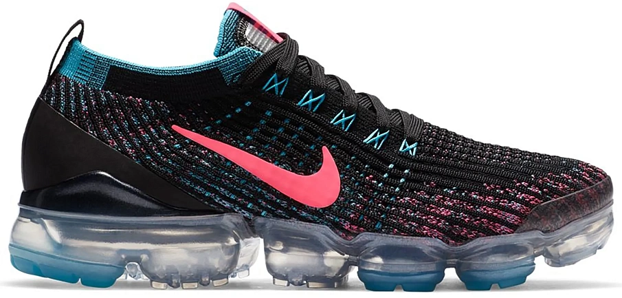Фото № 1 с приближением к товару «‎Nike Air VaporMax Flyknit 3 Black Baltic Blue Hyper Pink »