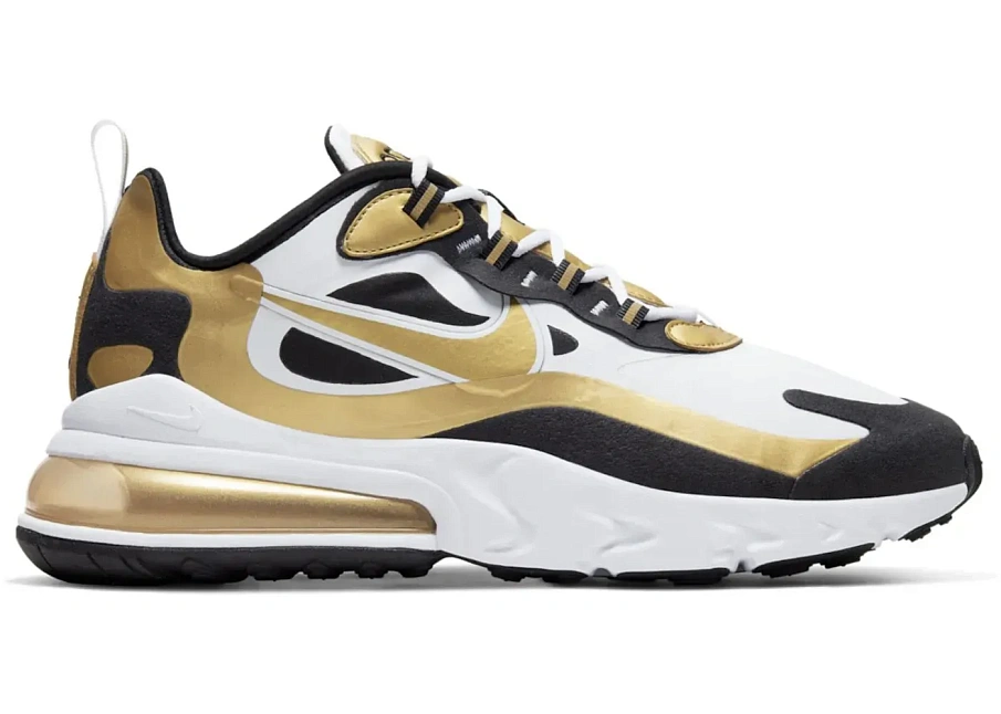 Фото № 1 с приближением к товару «‎Nike Air Max 270 React White Metallic Gold»