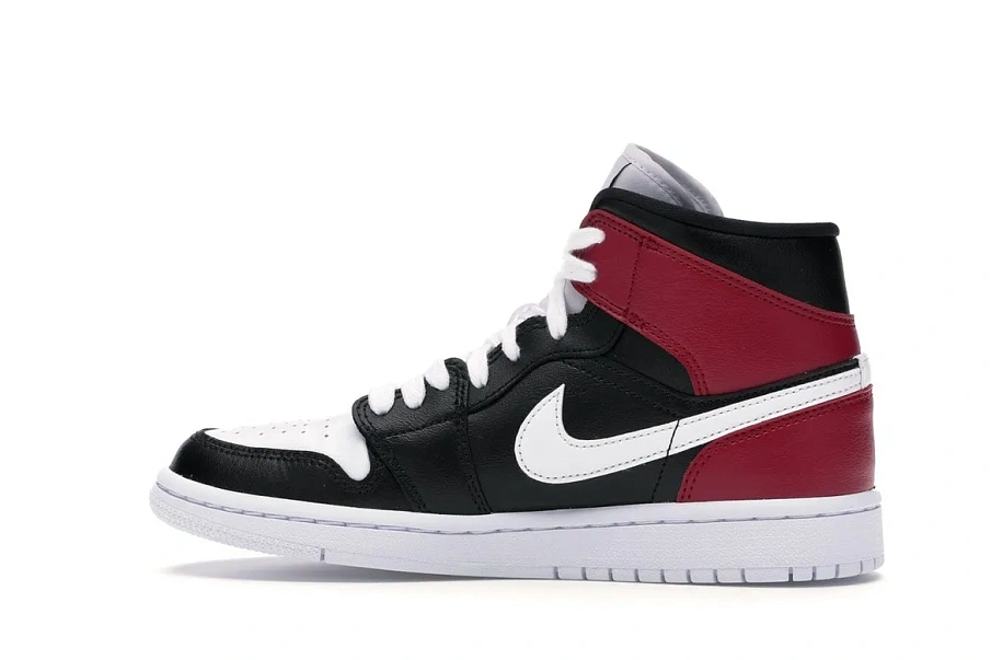 Фото № 6 с приближением к товару «‎Jordan 1 Mid Black Noble Red »