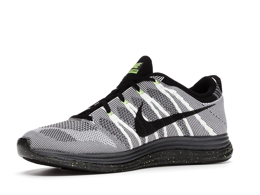 Фото № 3 с приближением к товару «‎Nike Flyknit Lunar1+ White Black Volt»