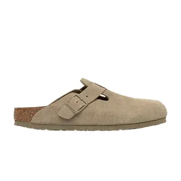 Birkenstock Boston Suede Leather Faded Khaki - 1