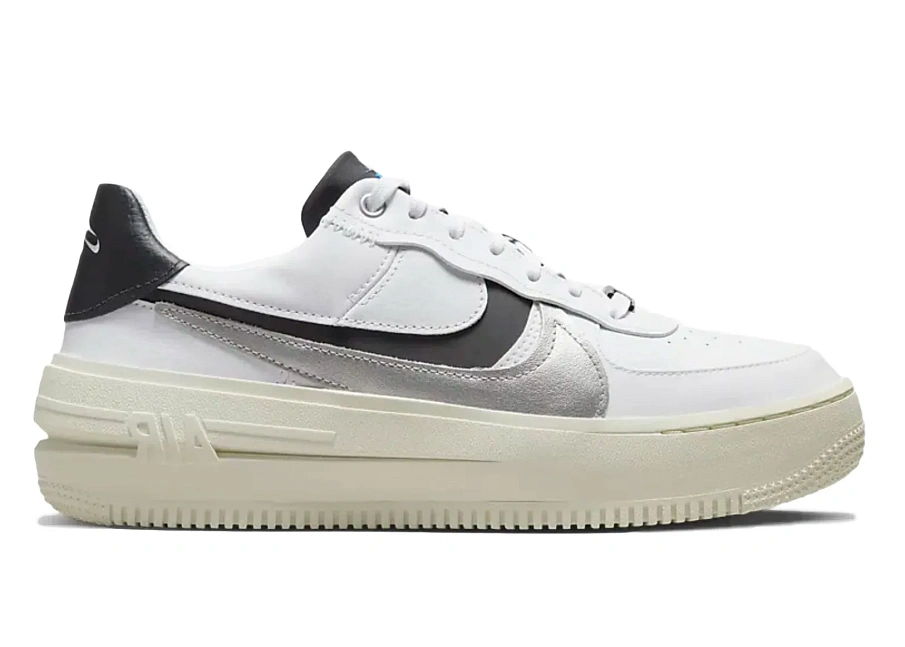 Фото № 1 с приближением к товару «‎Nike Air Force 1 PLT.AF.ORM White Metallic Silver Black »