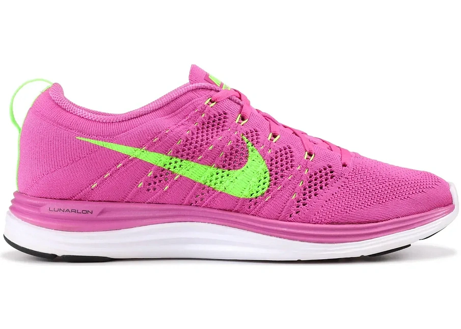 Фото № 1 с приближением к товару «‎Nike Flyknit Lunar1+ Club Pink Electric Green »