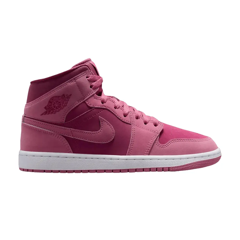 Women's Air Jordan 1 Mid Desert Berry White Sweet Beet - 1