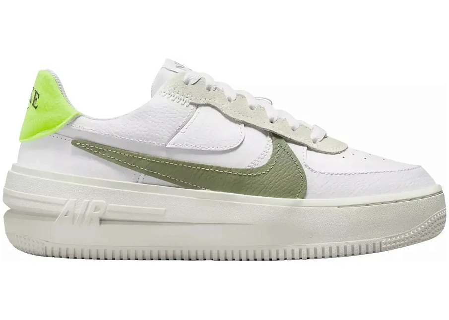 Фото № 1 с приближением к товару «‎Nike Air Force 1 PLT.AF.ORM White Oil Green »