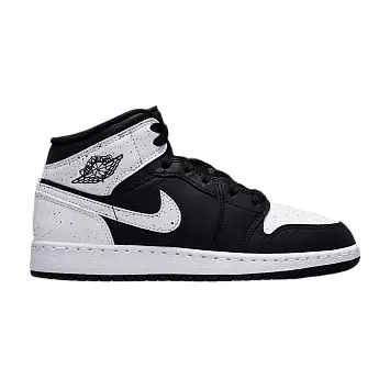 Air Jordan 1 Mid GS Black Black White - 1