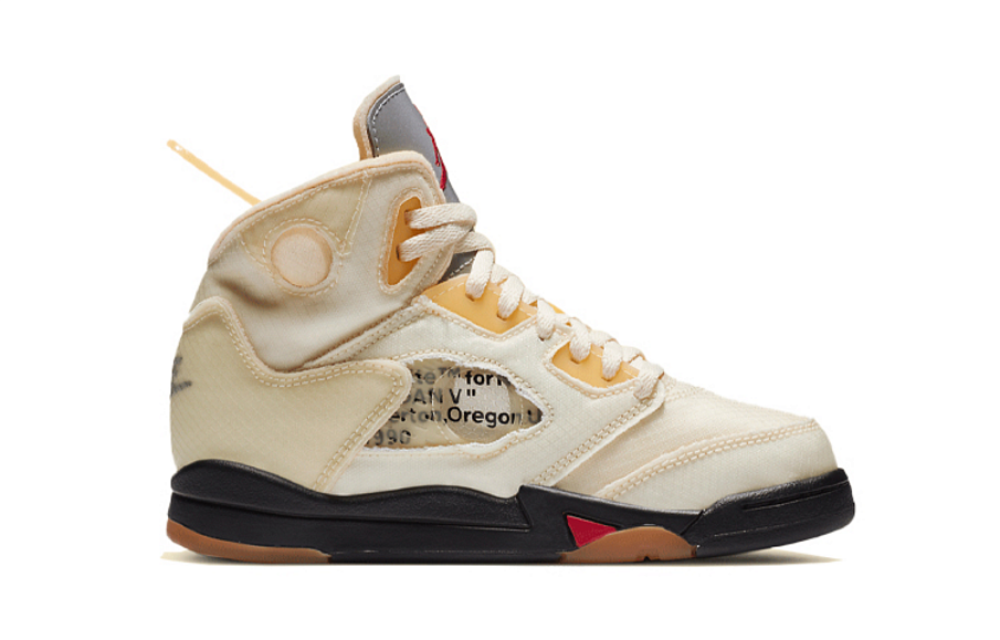 Фото № 2 с приближением к товару «‎Off-White x Air Jordan 5 "Sail" SP (BP) White»