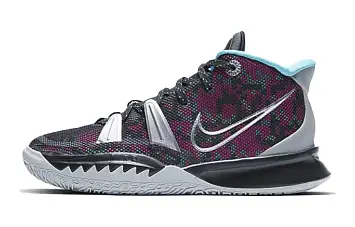 Nike Kyrie 7 GS 'Pixel Camo' BlackMetallic SilverLight Smoke GreyBlue Fury - 1