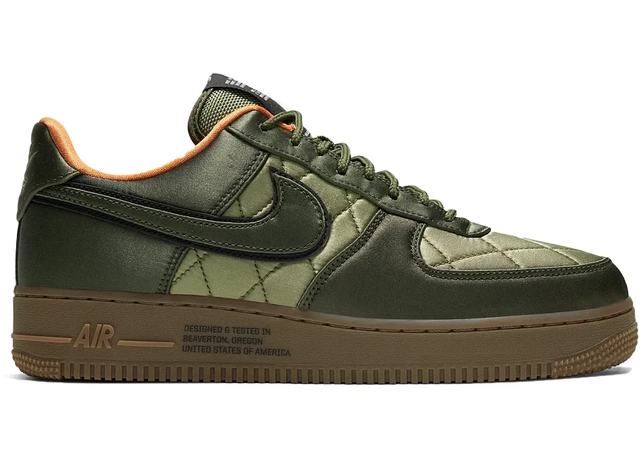 Фото № 1 с приближением к товару «‎Nike Air Force 1 Low Quilted Satin Pack Cargo Khaki»