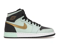 Фото № 1 с приближением к товару «‎Jordan 1 Retro High Mint Foam Anthracite Metallic Gold »