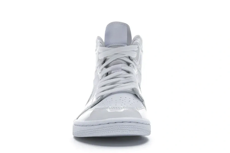 Фото № 2 с приближением к товару «‎Jordan 1 Mid Triple White Patent Swoosh »