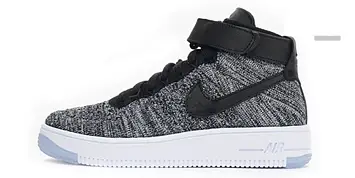 Nike Air Force 1 Mid Flyknit Oreo White - 1