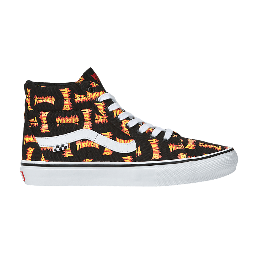 Фото № 1 с приближением к товару «‎Thrasher x Vans Skate Sk8-Hi Allover Thrasher Logo»